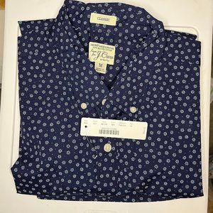 J Crew Short-sleeve Stretch Secret Wash Organic Cotton Poplin Shirt
